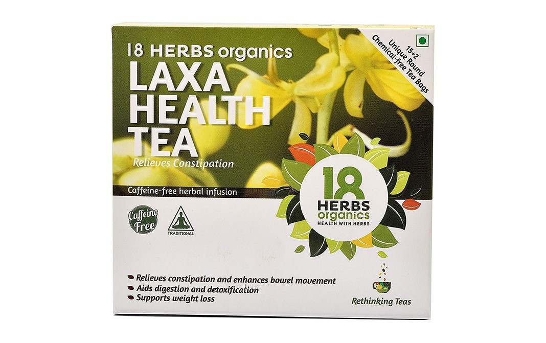 18 Herbs Organics Laxa Health Tea Relieves Constipation   Box  17 pcs